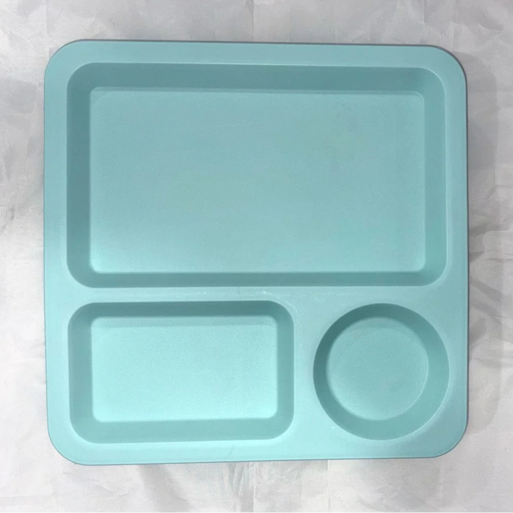5 Divided Plates Trays Blue 3 Section Unbreakable BPA Free Pillowfort Kids Dish